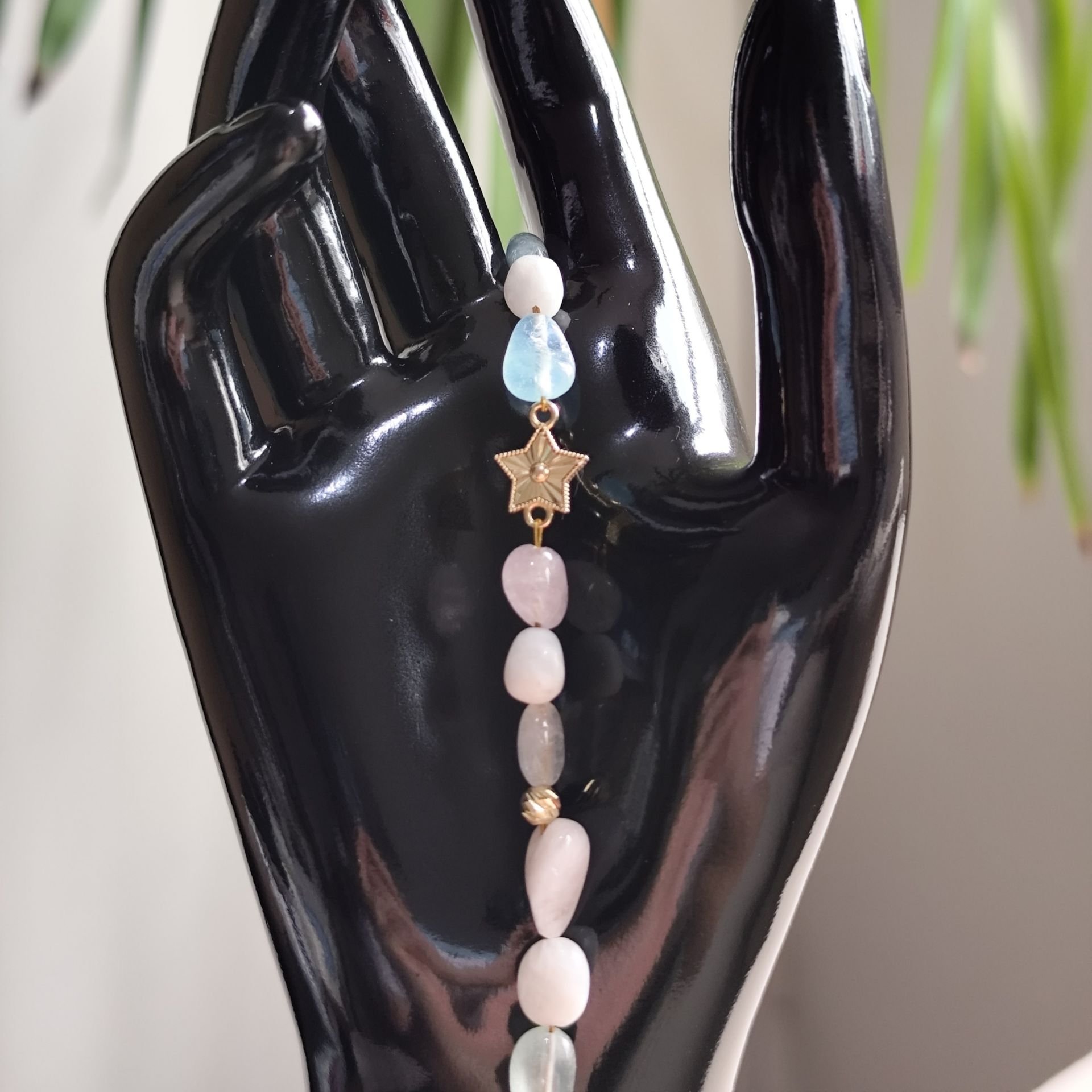 Morganit Aytaşı Akuamarin Altın Bileklik