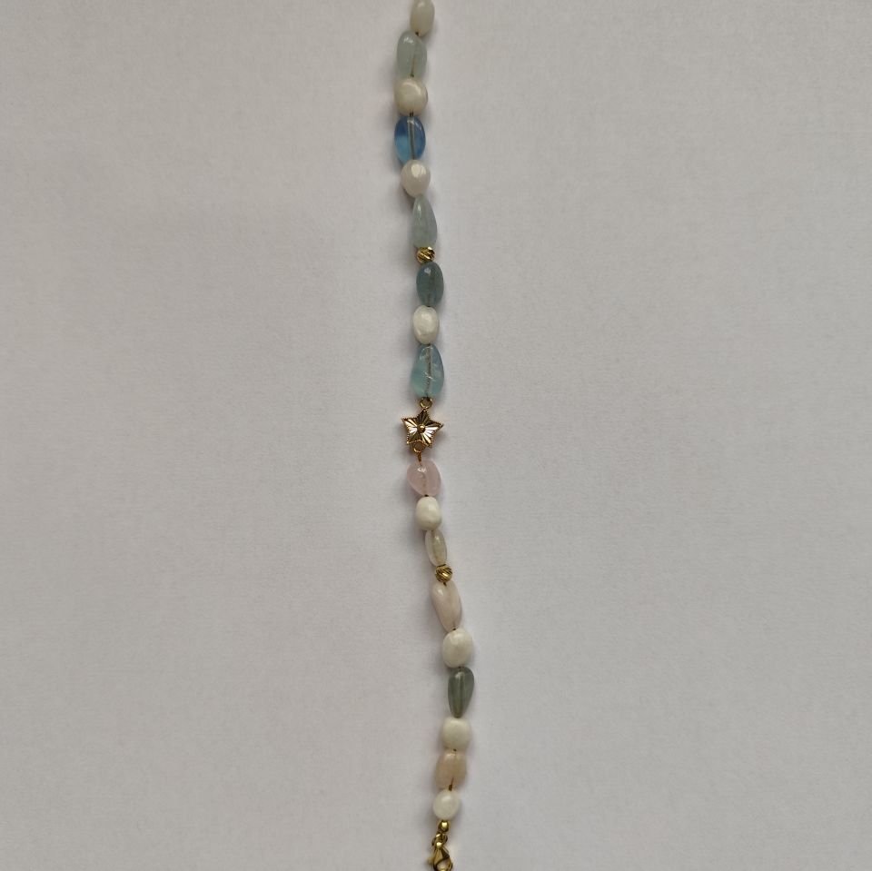 Morganit Aytaşı Akuamarin Altın Bileklik