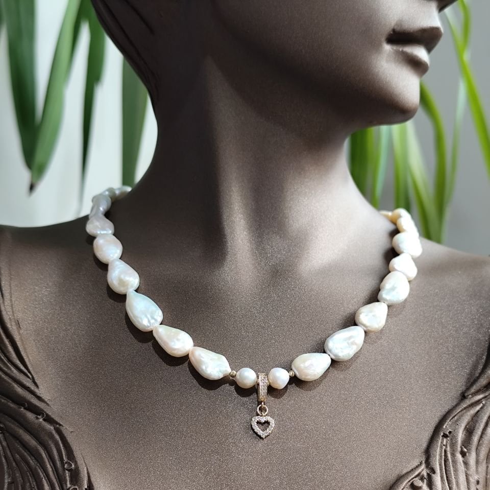 Kalbim İnci Altın Kolye