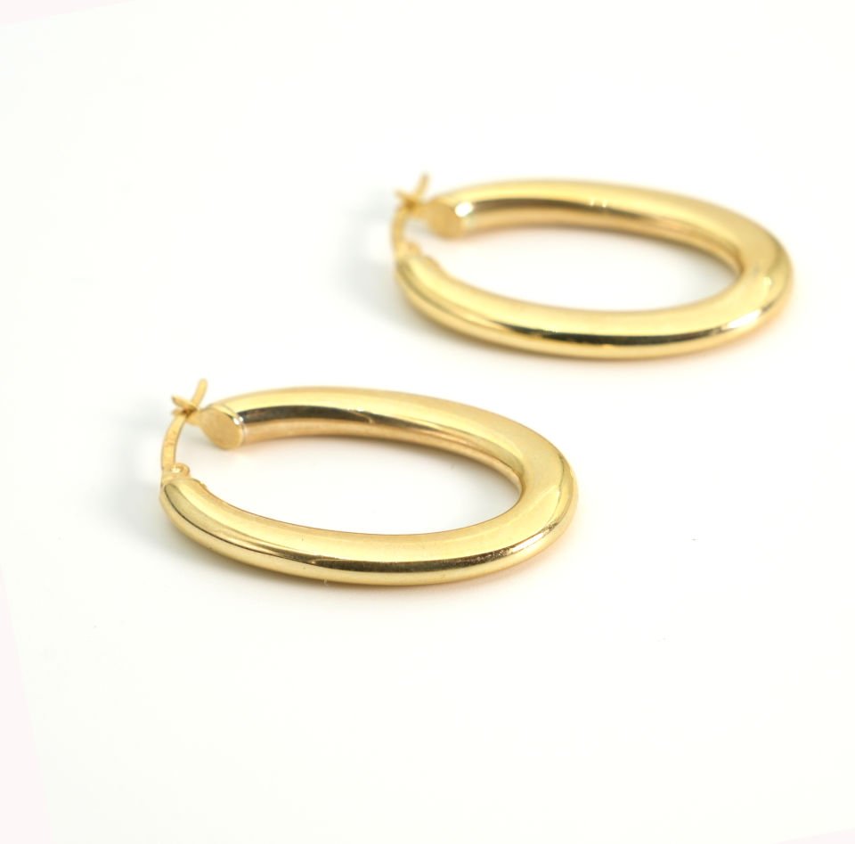 Halka Altın Kaplama Gümüş Küpe