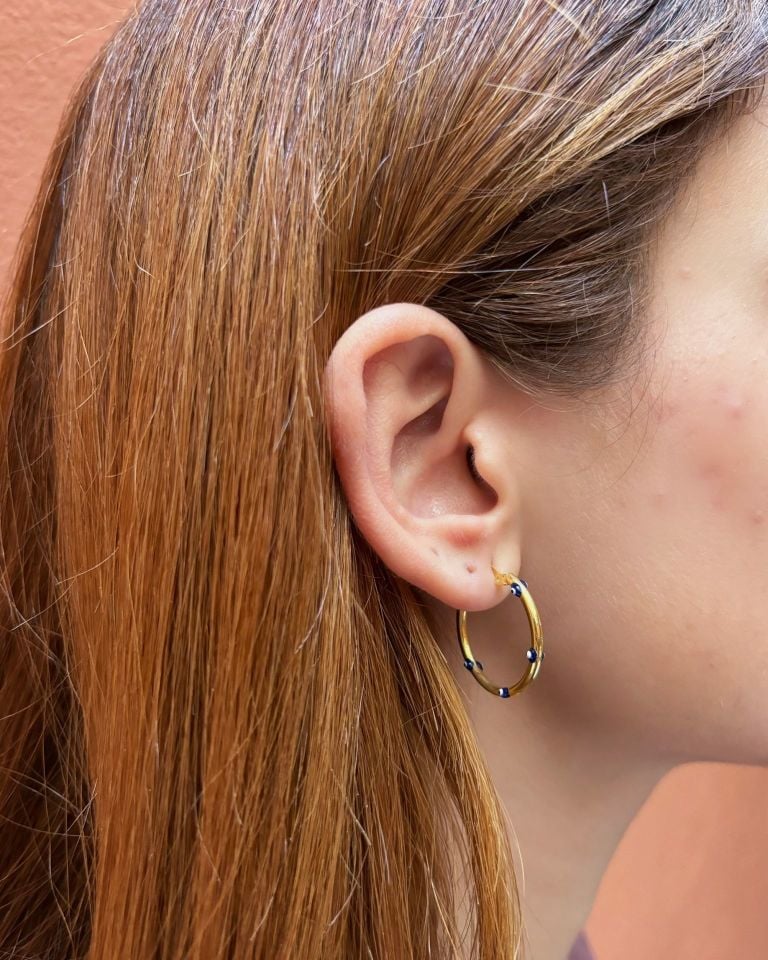 Nazar Boncuğu Halka Küpe