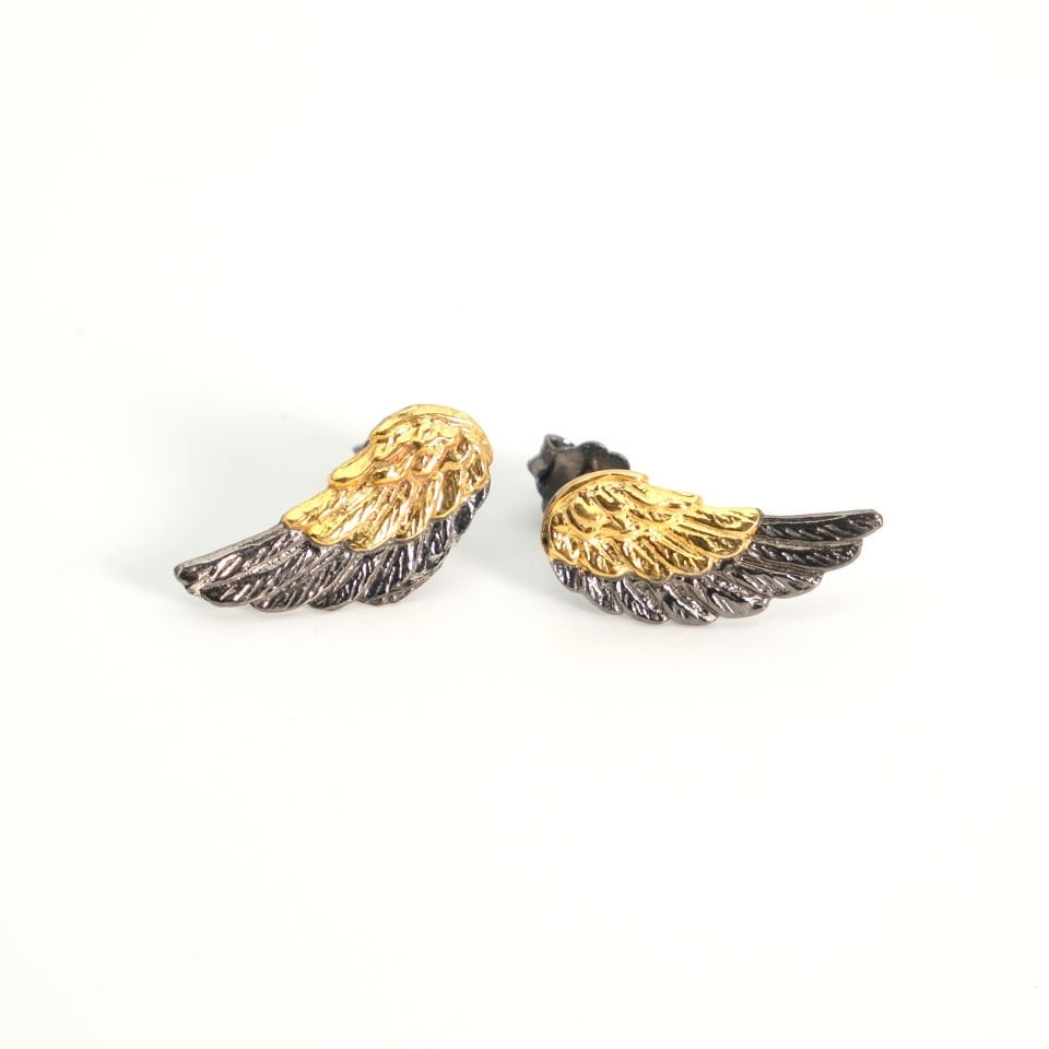 أقراط أجنحة مزدوجة اللون