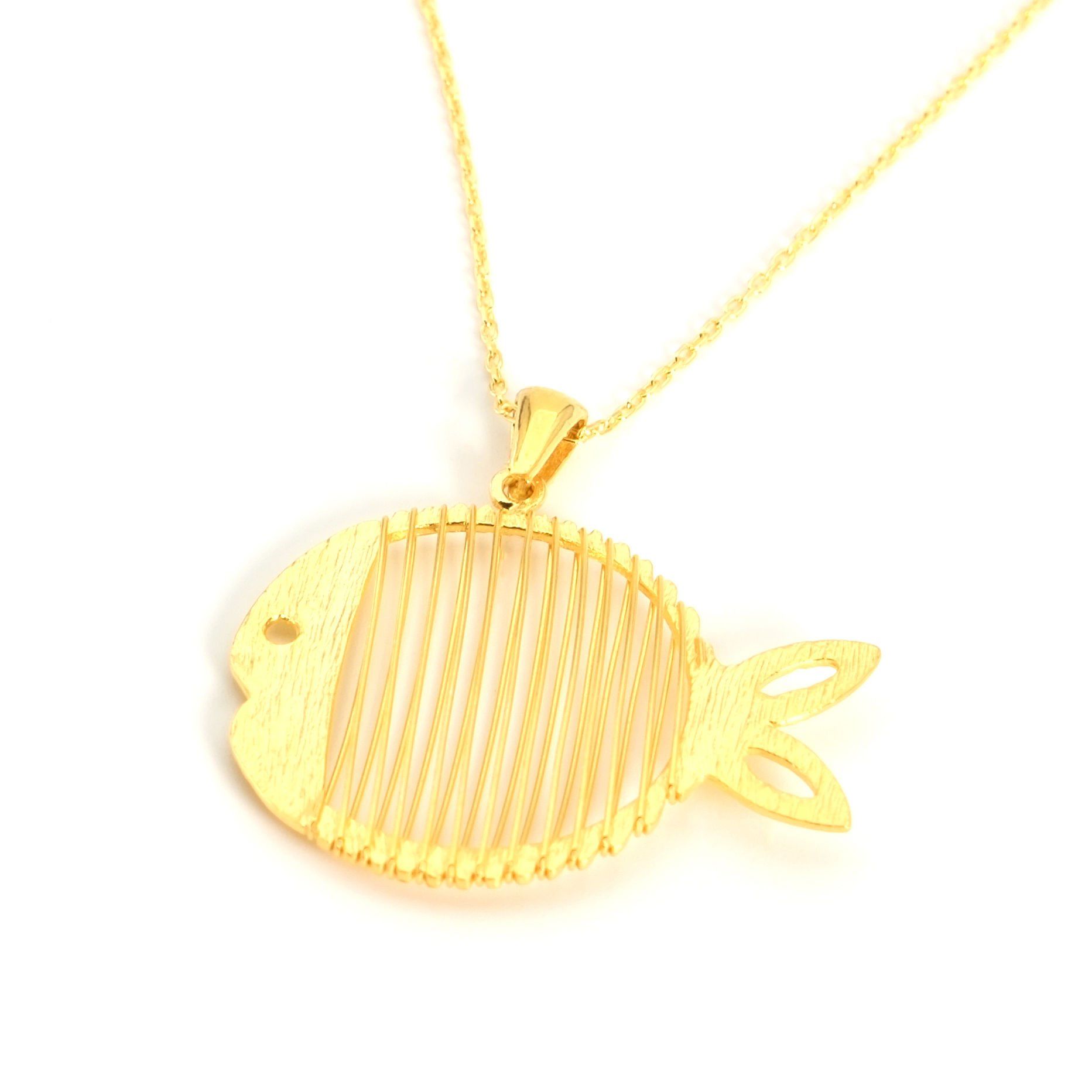 Tel Sarma Balık Kolye