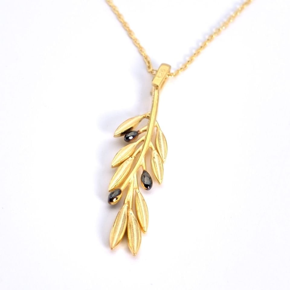 Zeytin Dalı Gümüş Kolye