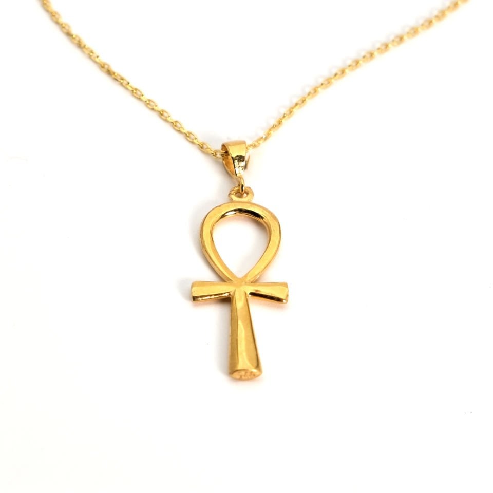 Nil Anahtarı Altın Kaplama Gümüş Kolye