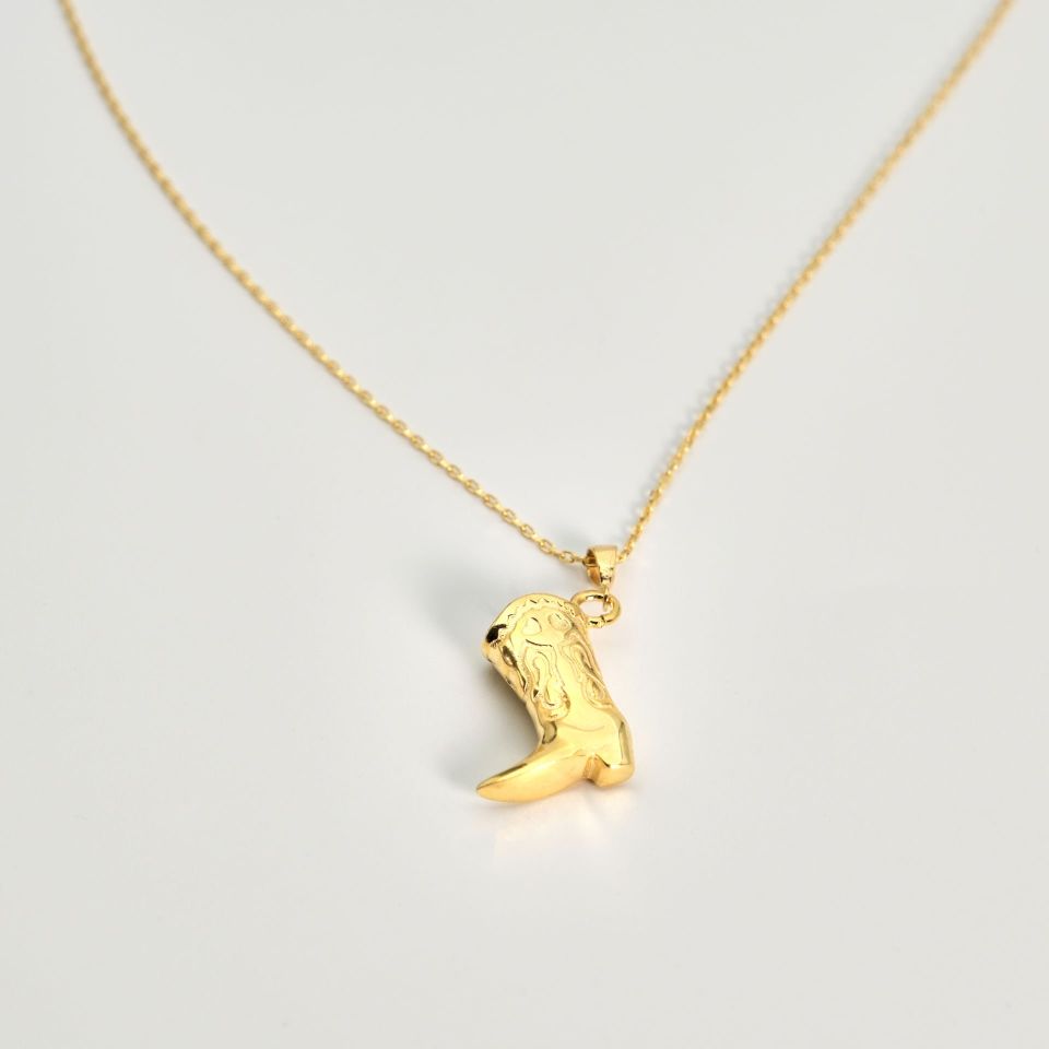 Kovboy Çizme Gümüş Kolye