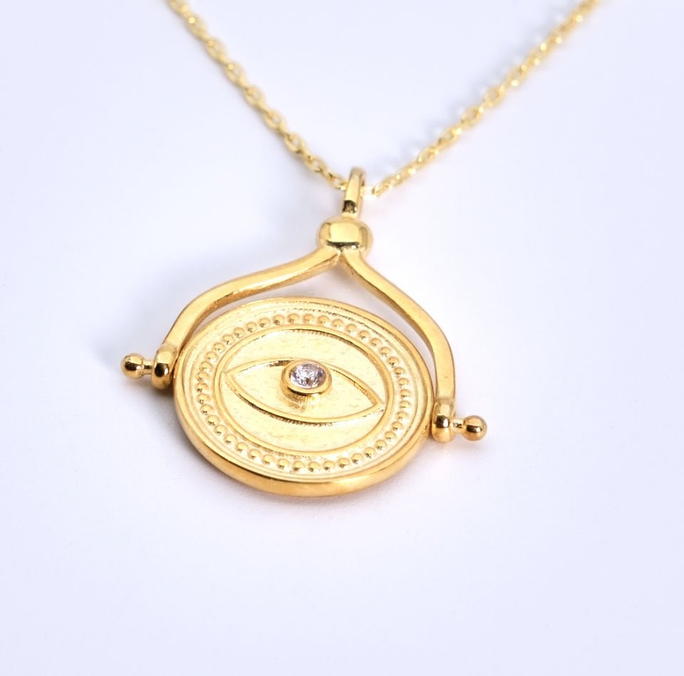 Çift taraflı Madalyon Kolye