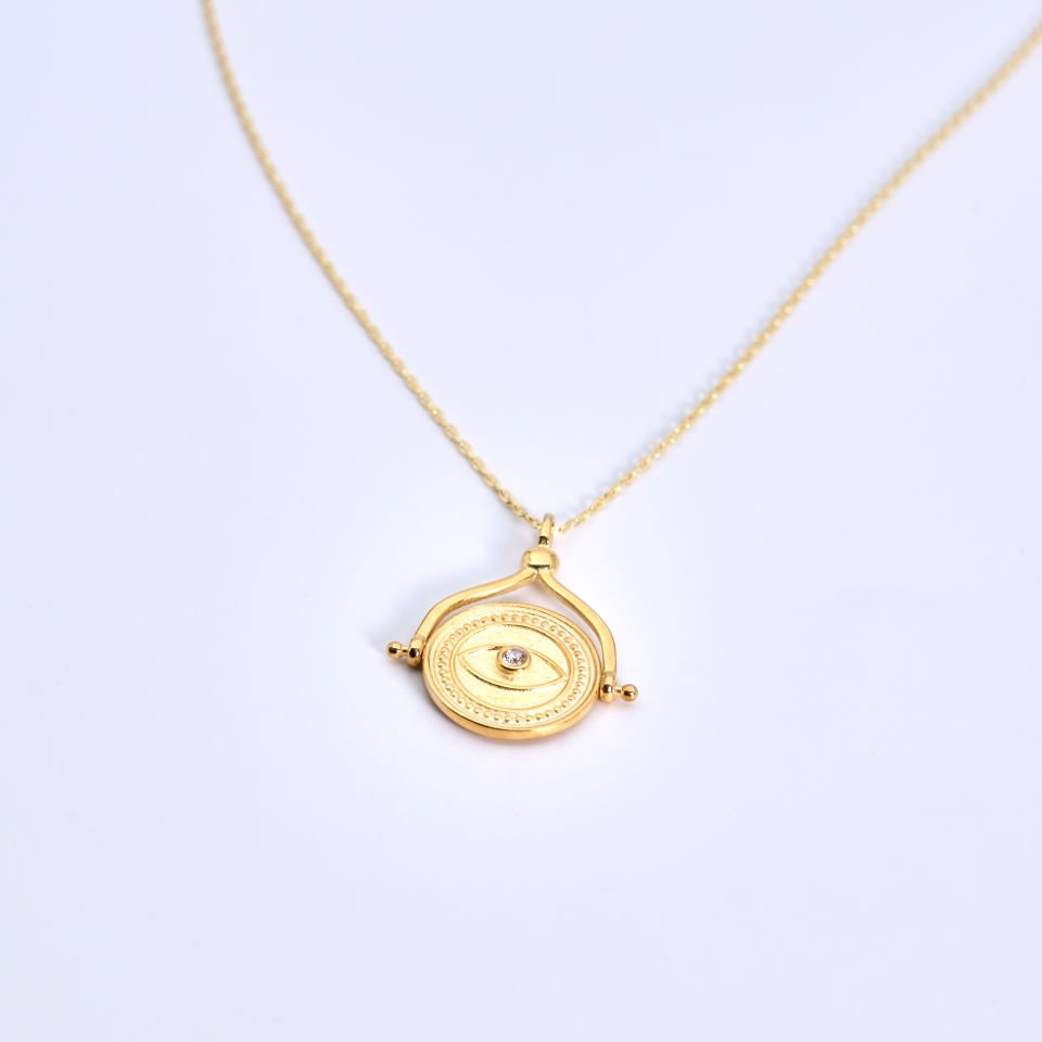 Çift taraflı Madalyon Kolye