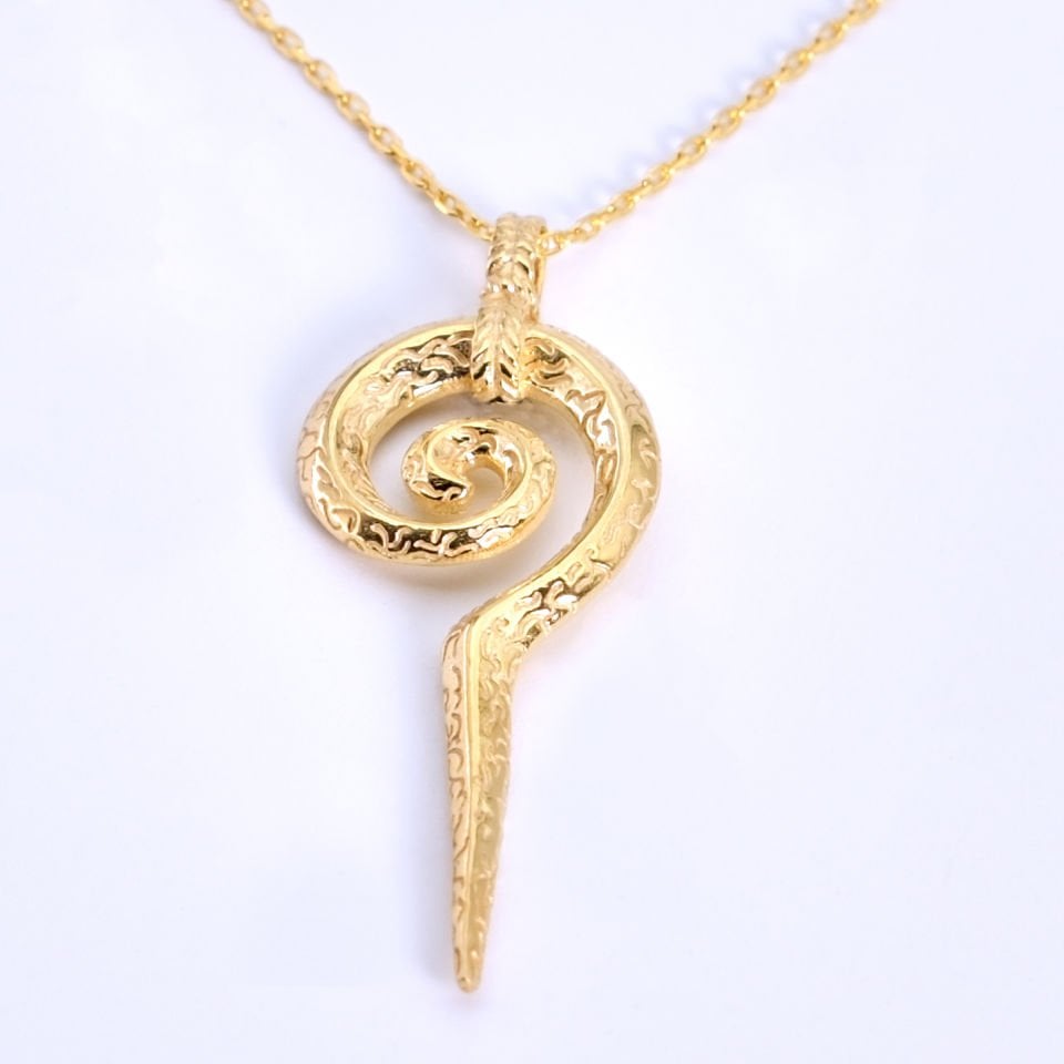 Spiral Altın Kaplama Gümüş Kolye