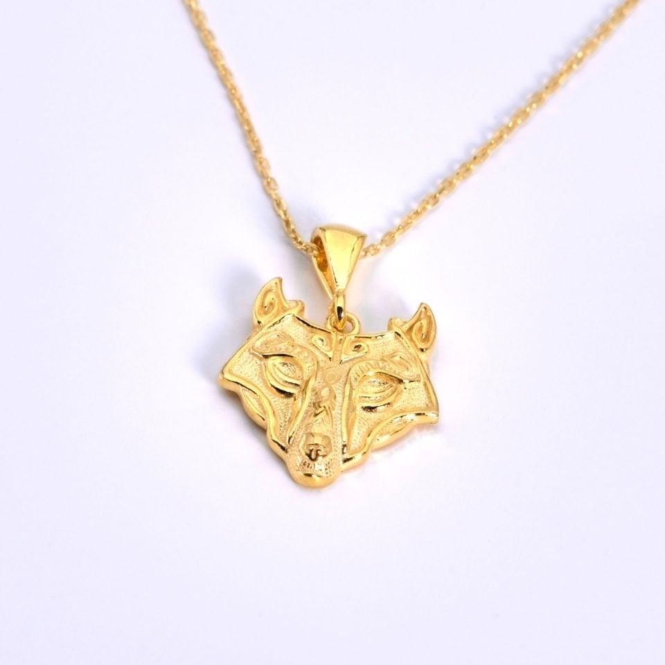 Viking Gümüş Kurt Kolye