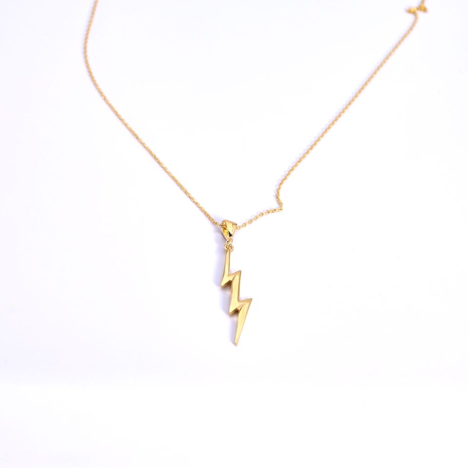 Şimşek Figür Gümüş Kolye