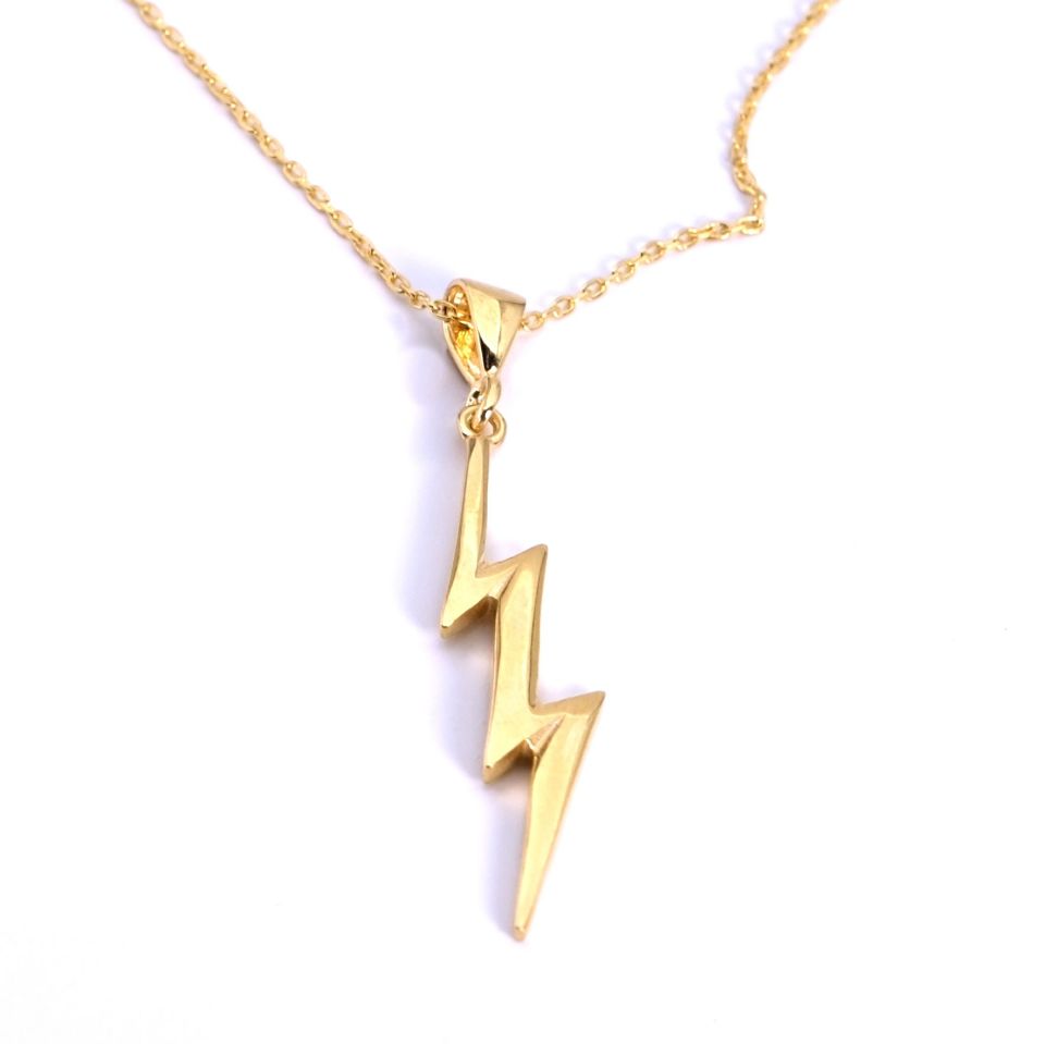 Şimşek Figür Gümüş Kolye