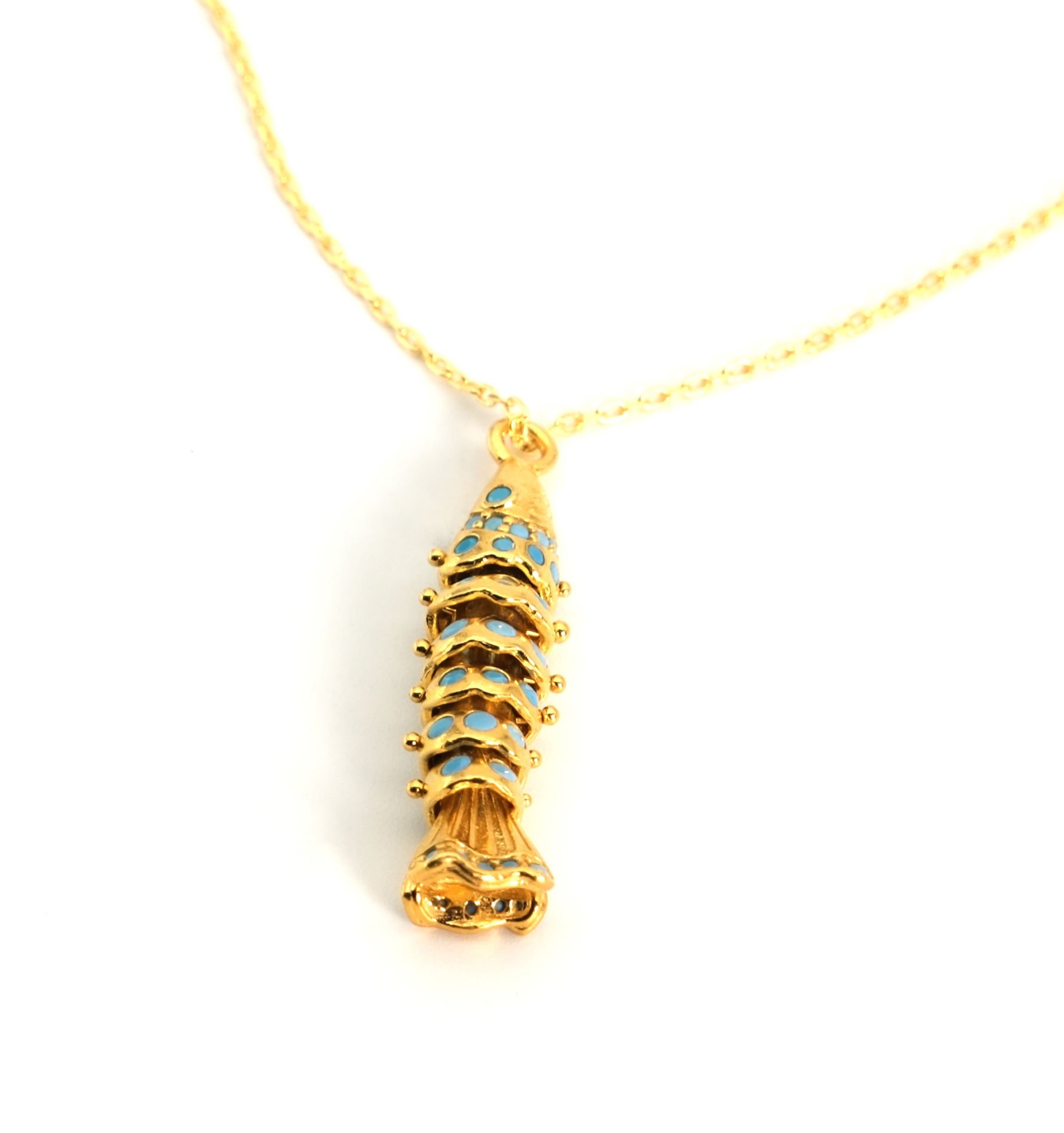 Turkuaz Benek Balık Kolye