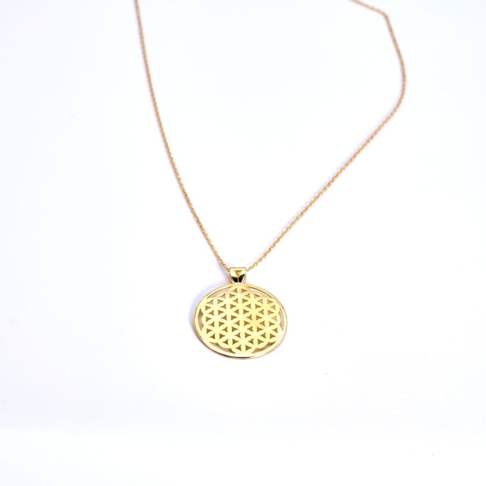 Yaşam Çiçeği  Gümüş Kolye