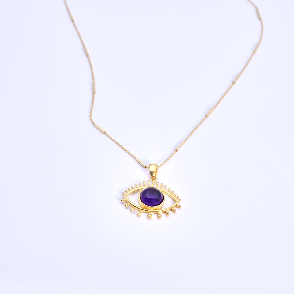 Purple Göz Çubuk Kolye