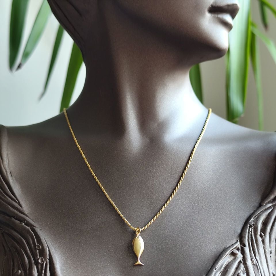 Burma Balık Gümüş Kolye