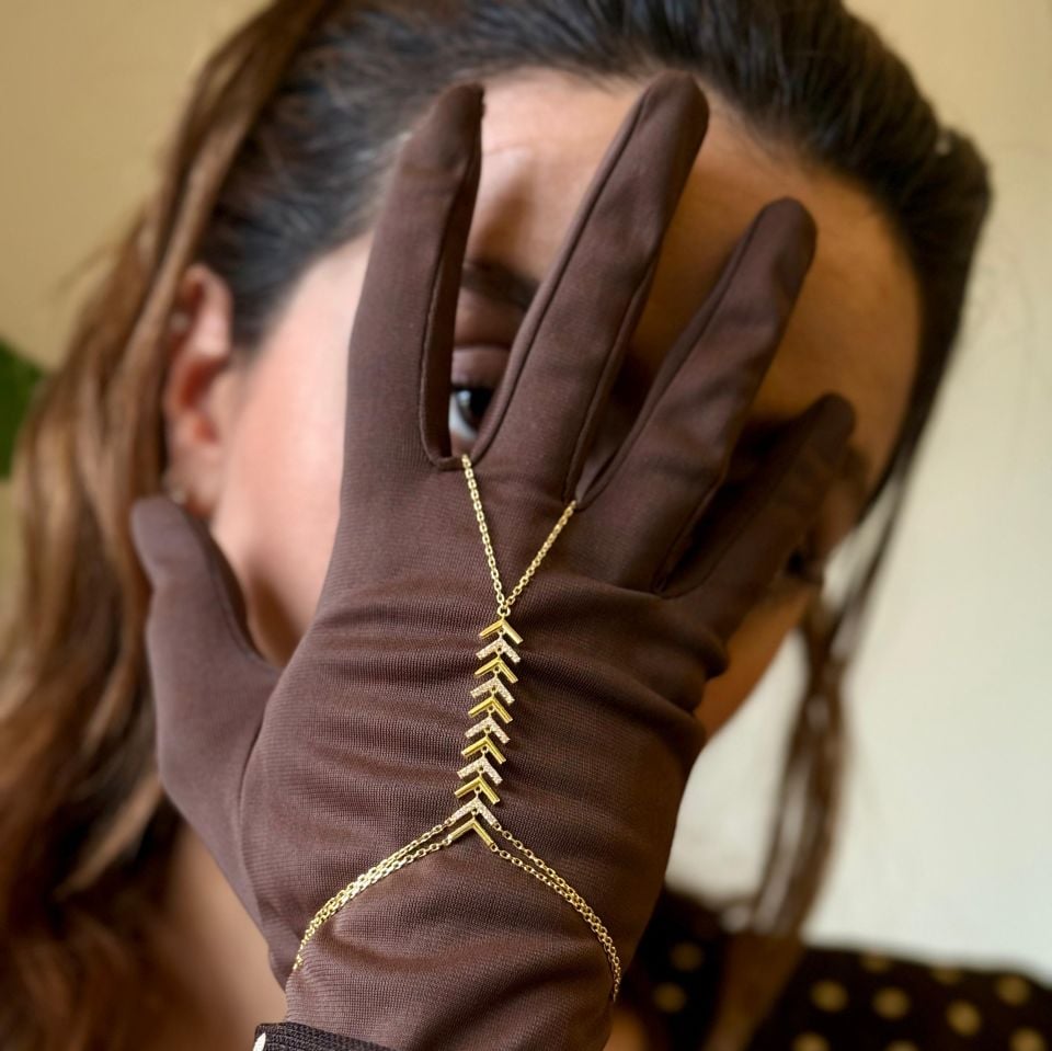 Balık Kılçığı Sarı Gümüş Şahmeran