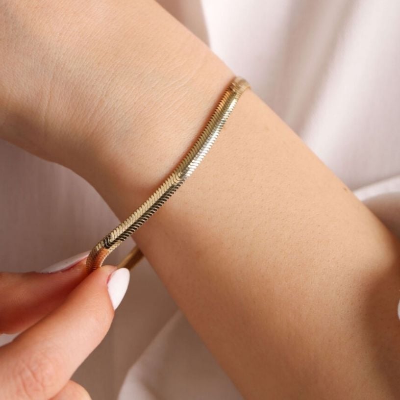 Balıksırtı Altın Bileklik