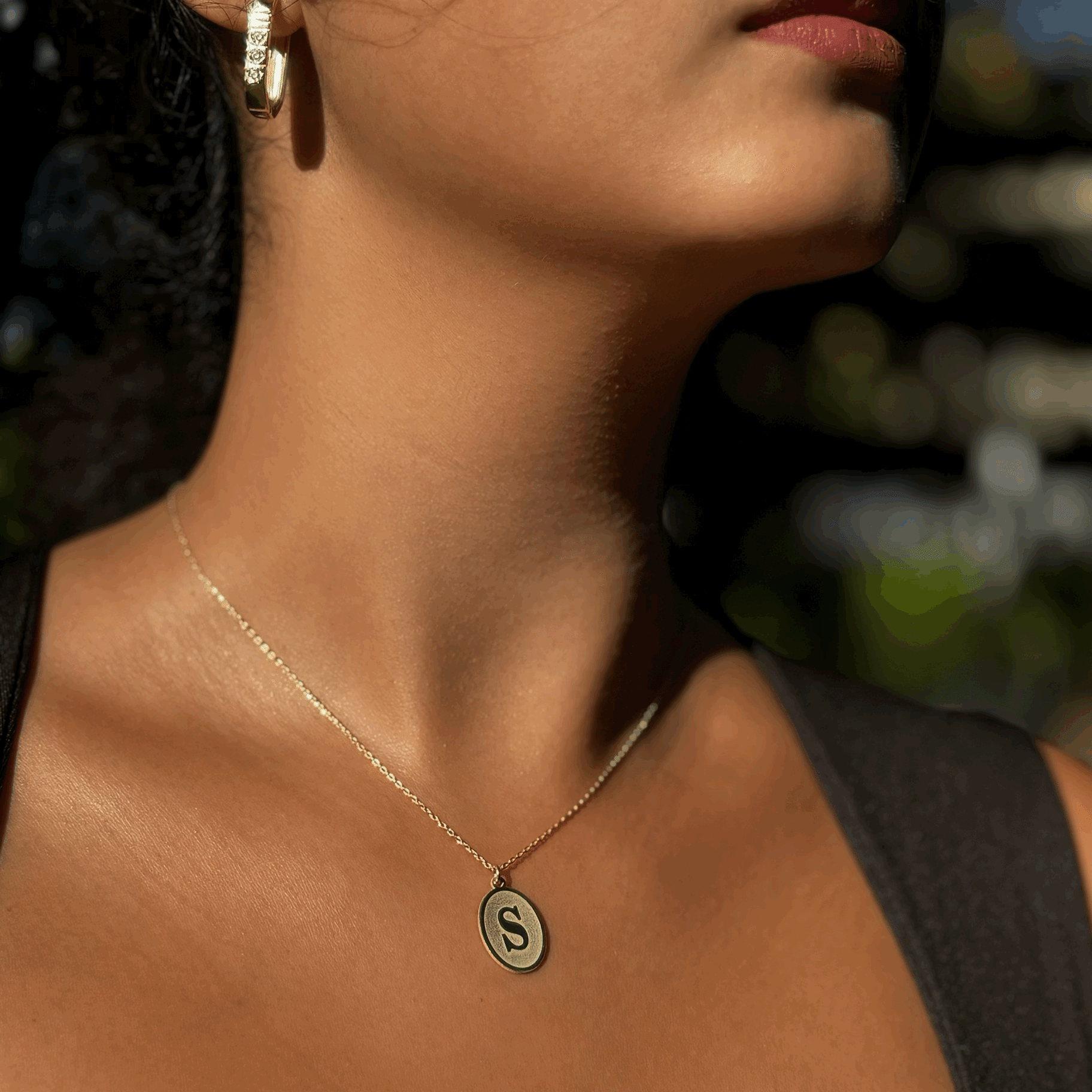 Harf Altın Kaplama Plaka Kolye