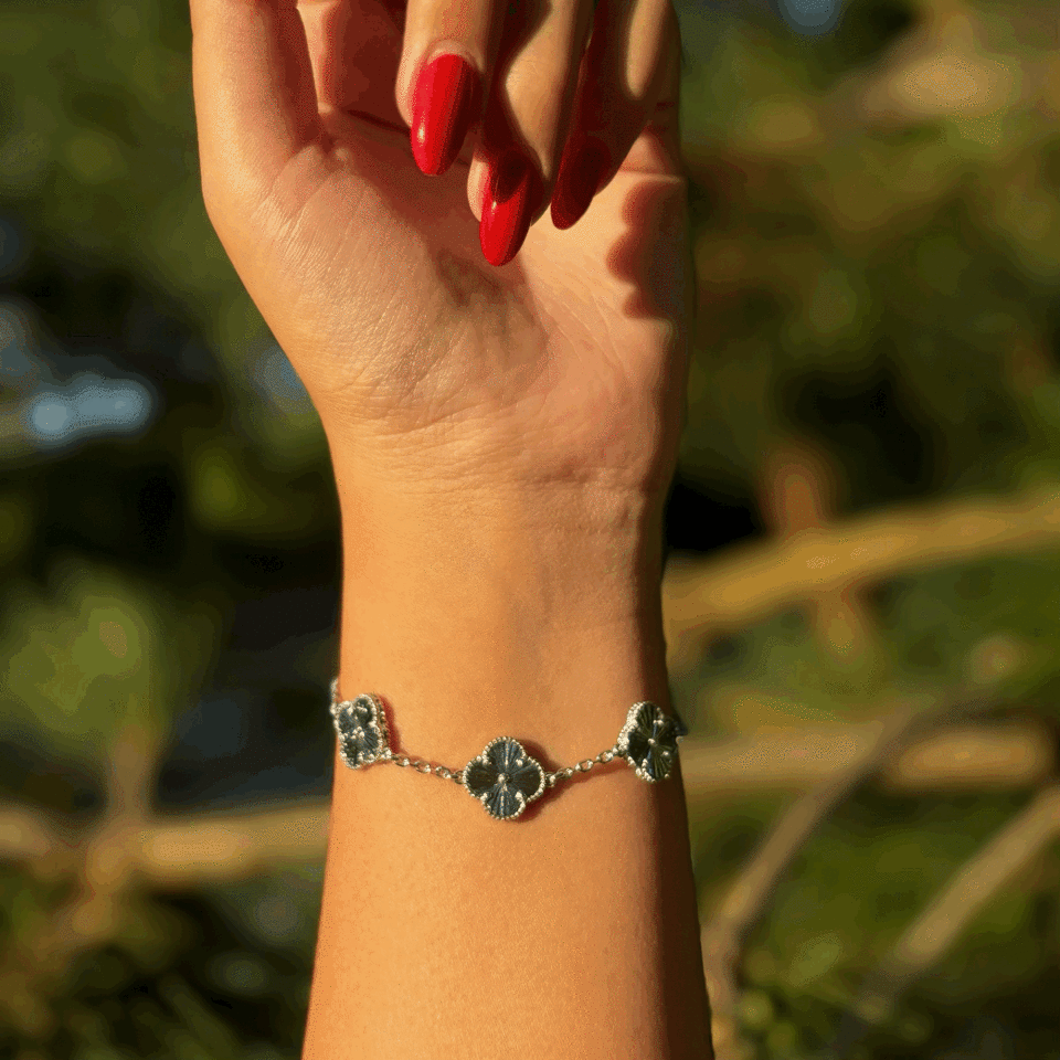 Yonca Silver Üçlü Bileklik