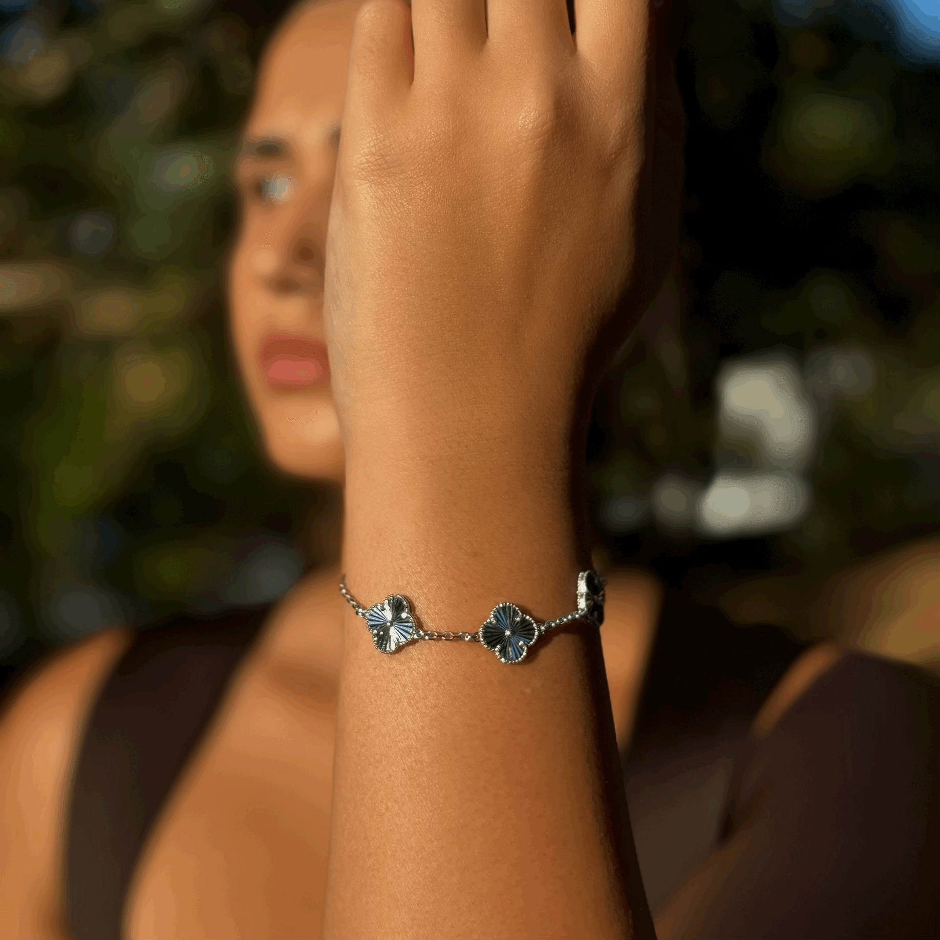 Yonca Silver Üçlü Bileklik