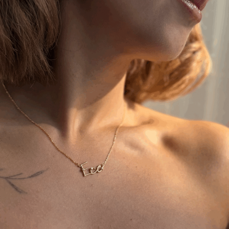 İsim Gümüş Kolye Kişiye Özel