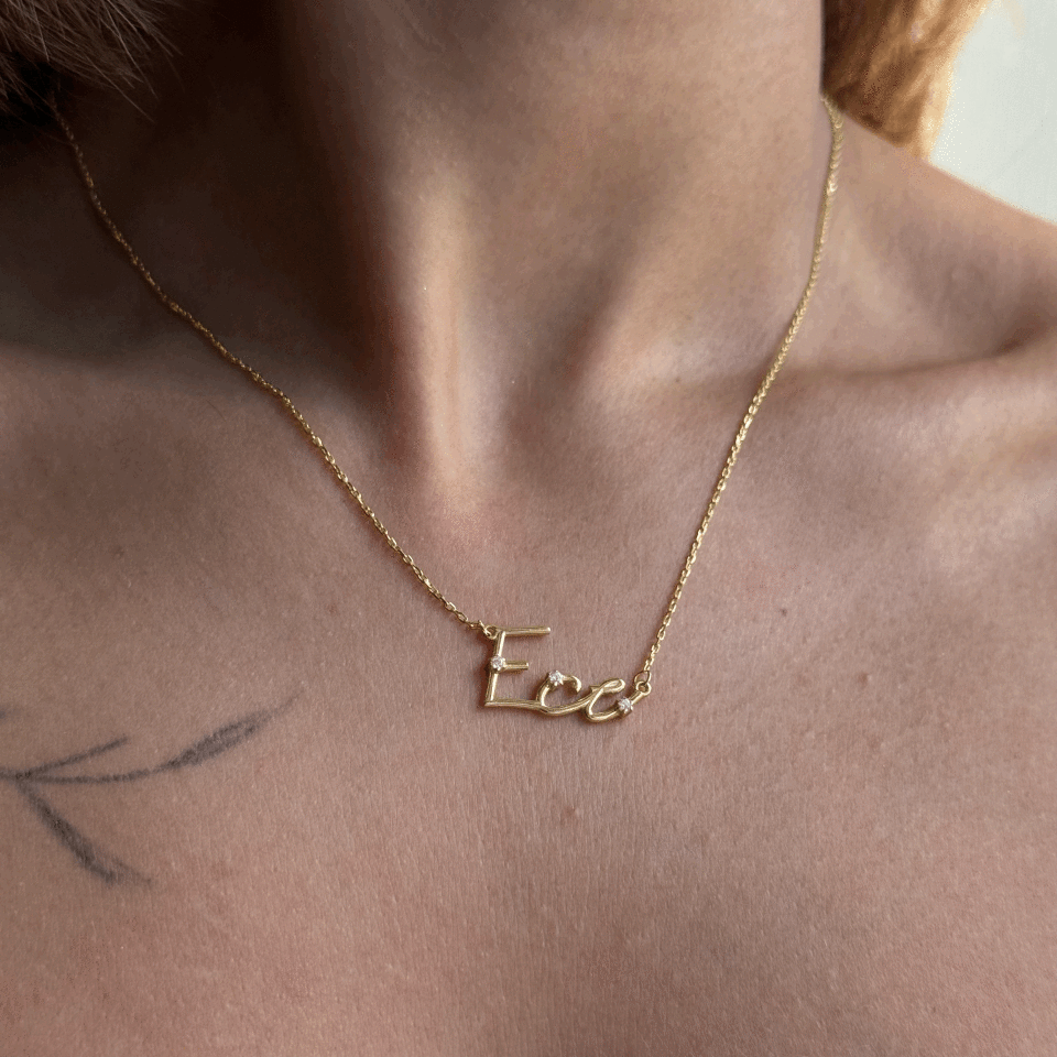 İsim Gümüş Kolye Kişiye Özel