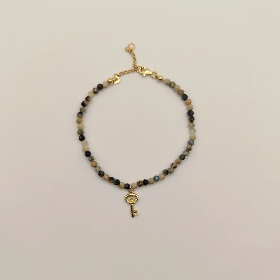 Doğal Taş Altın Bileklik 14 Ayar