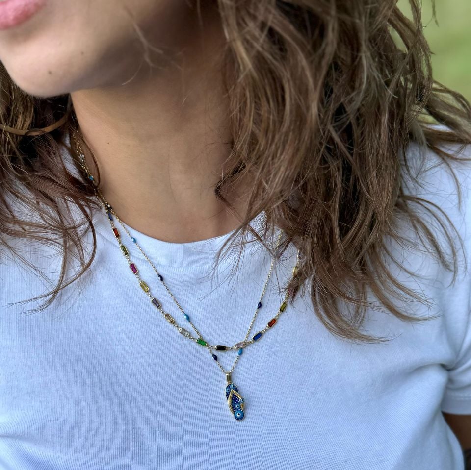 قلادة سلسلة نعال العين الشريرة