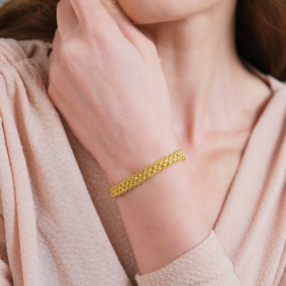 Burma Örgü Bileklik 14 Ayar