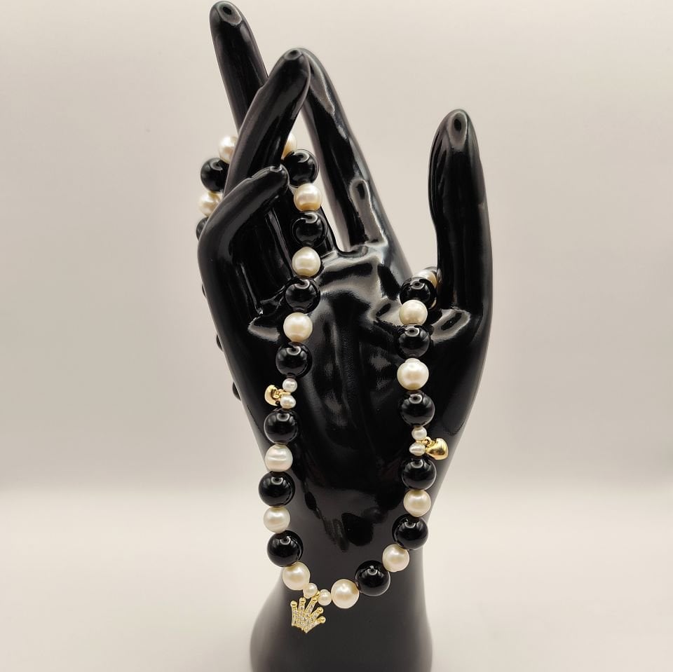 Kral Tacı Doğal Taş Kolye 14 Ayar