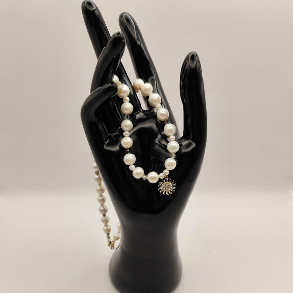 İnci Güneş Kolye 14 Ayar