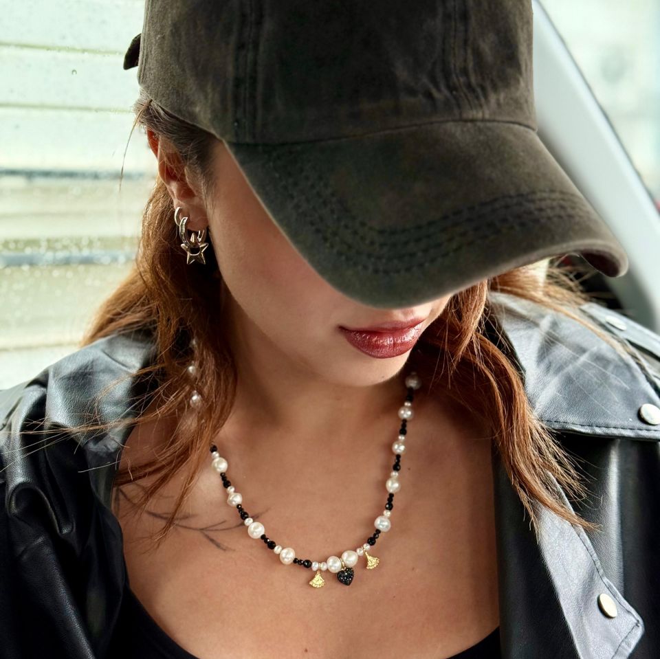 Onyx Pearl Natural Stone Necklace