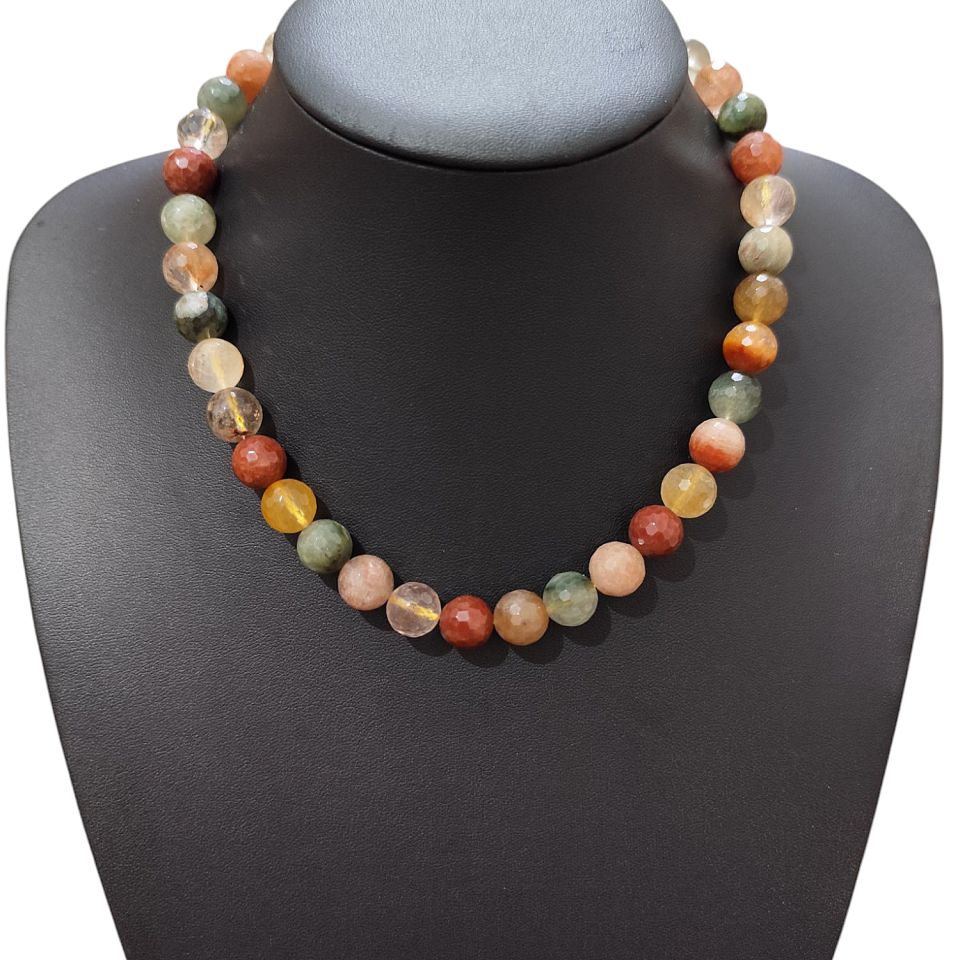 Rutil Doğal Taş Gümüş Kolye