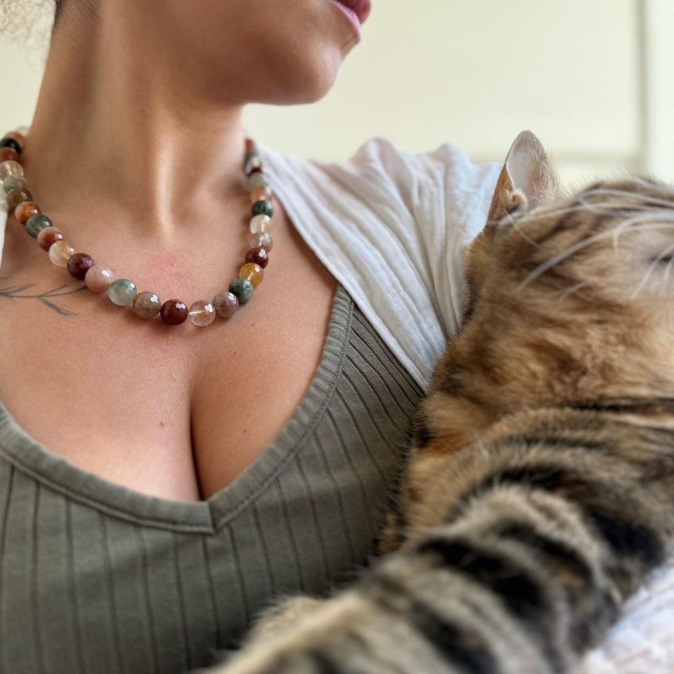 Rutile Natural Stone Silver Necklace