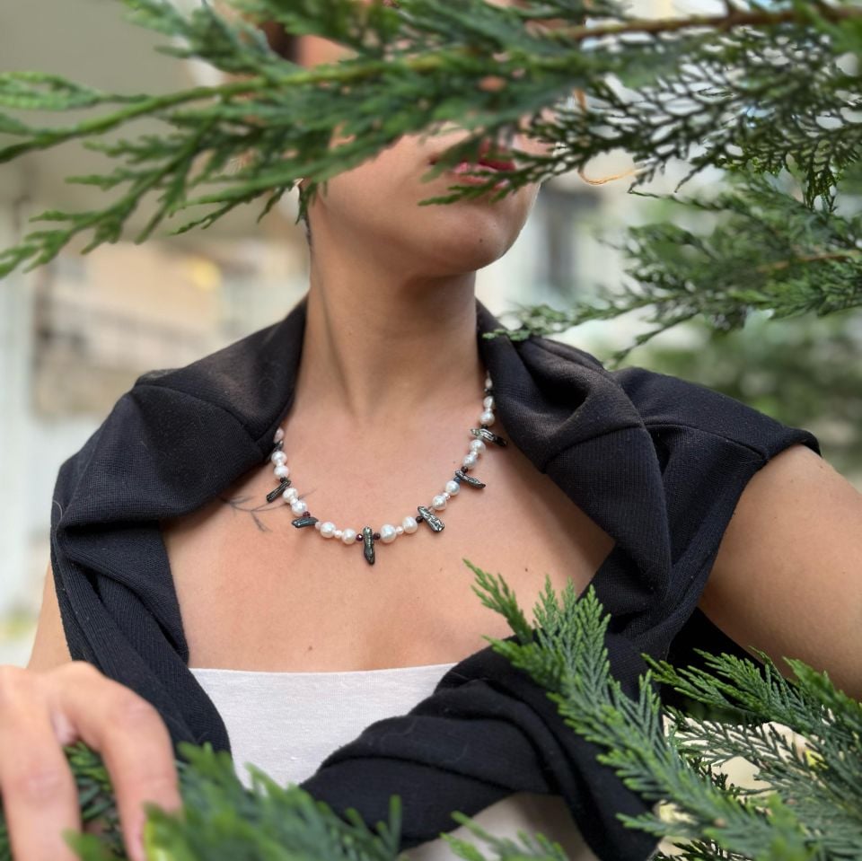 Mix Garnet Gümüş Kolye