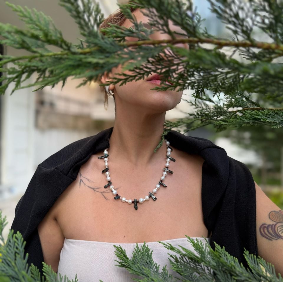 Mixed Garnet Silver Necklace