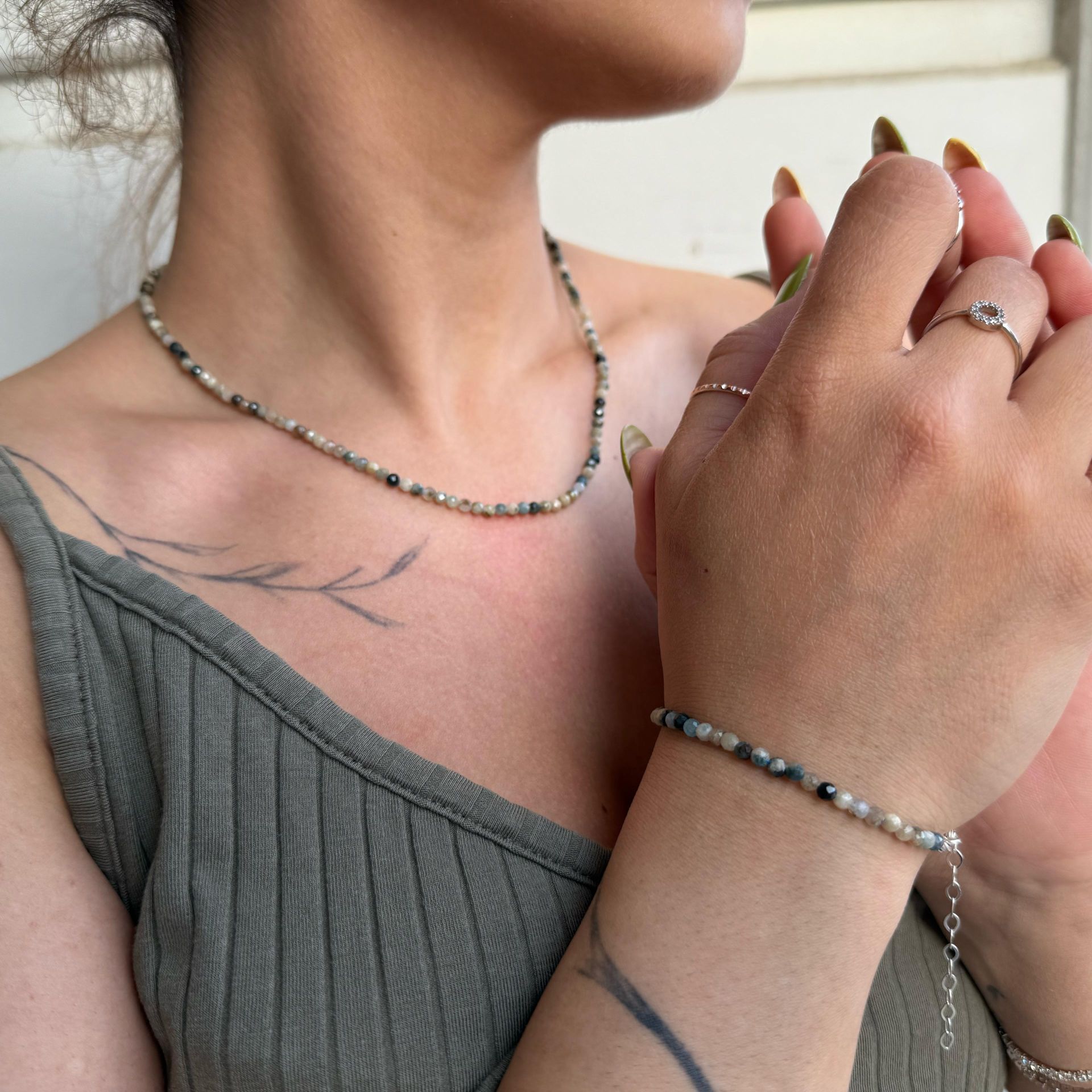 Ametist Doğal Taş Gümüş Bileklik