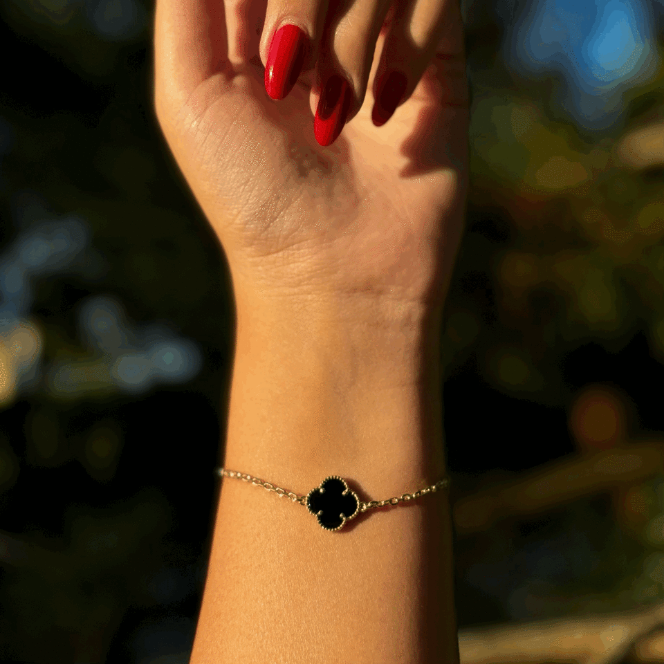 Onix Taş Yonca Bileklik