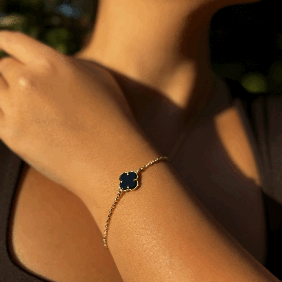 Onix Taş Yonca Bileklik