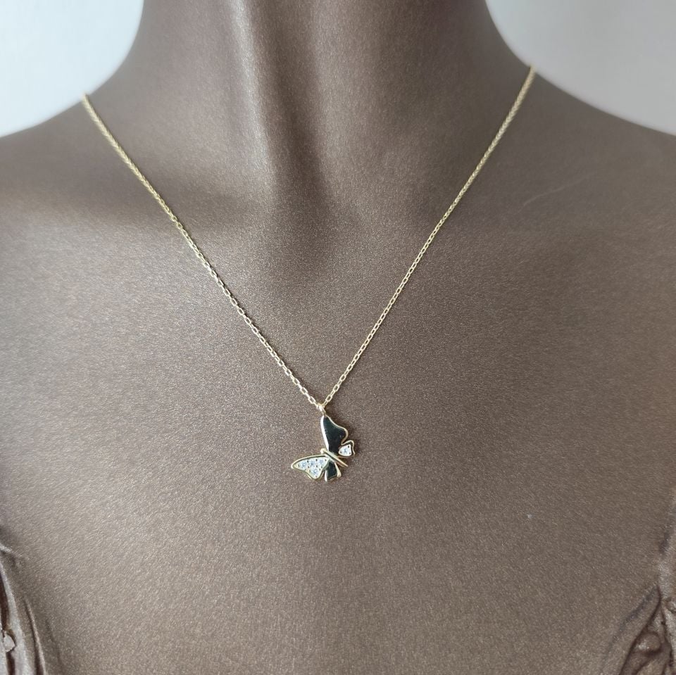 Gold Kelebek Kolye