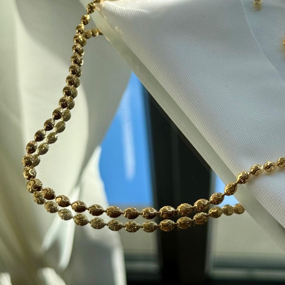 Oval Dorika Altın Kaplama Kolye