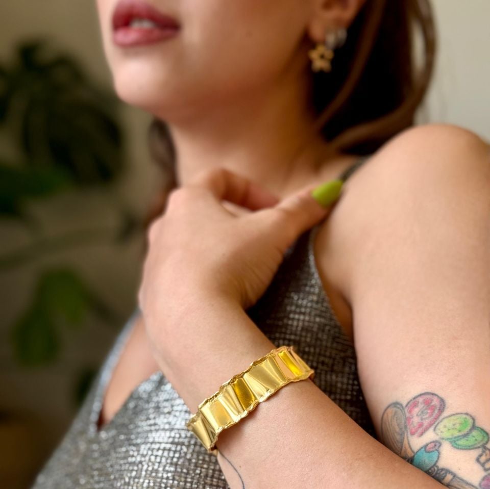 Sarı Altın Kaplama Gümüş Bileklik