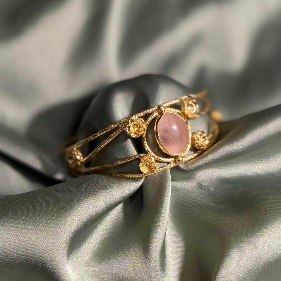 Ay Taşı Altın Kaplama Gümüş Bileklik