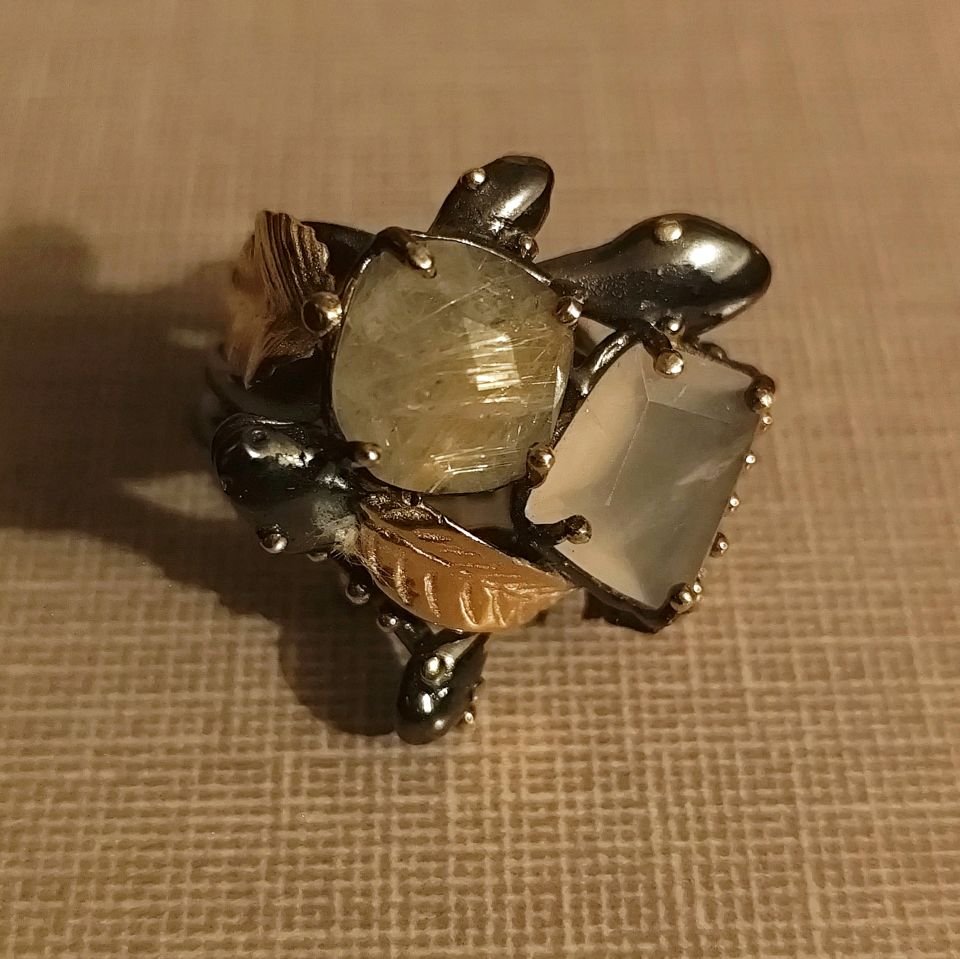RUTILE QUARTZ SILVER RING