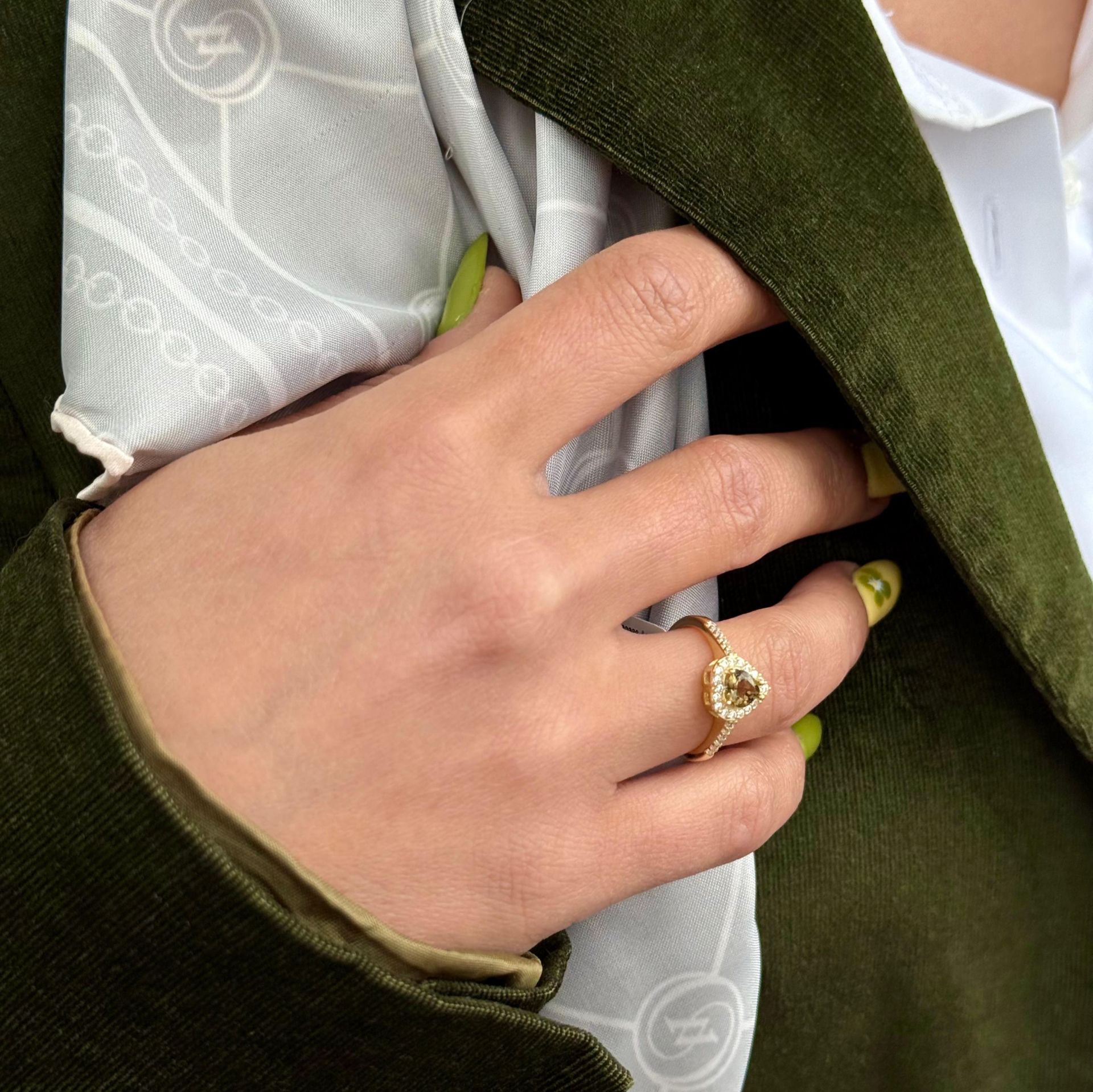 Dumanlı Kuvars Altın Kaplama Gümüş Yüzük