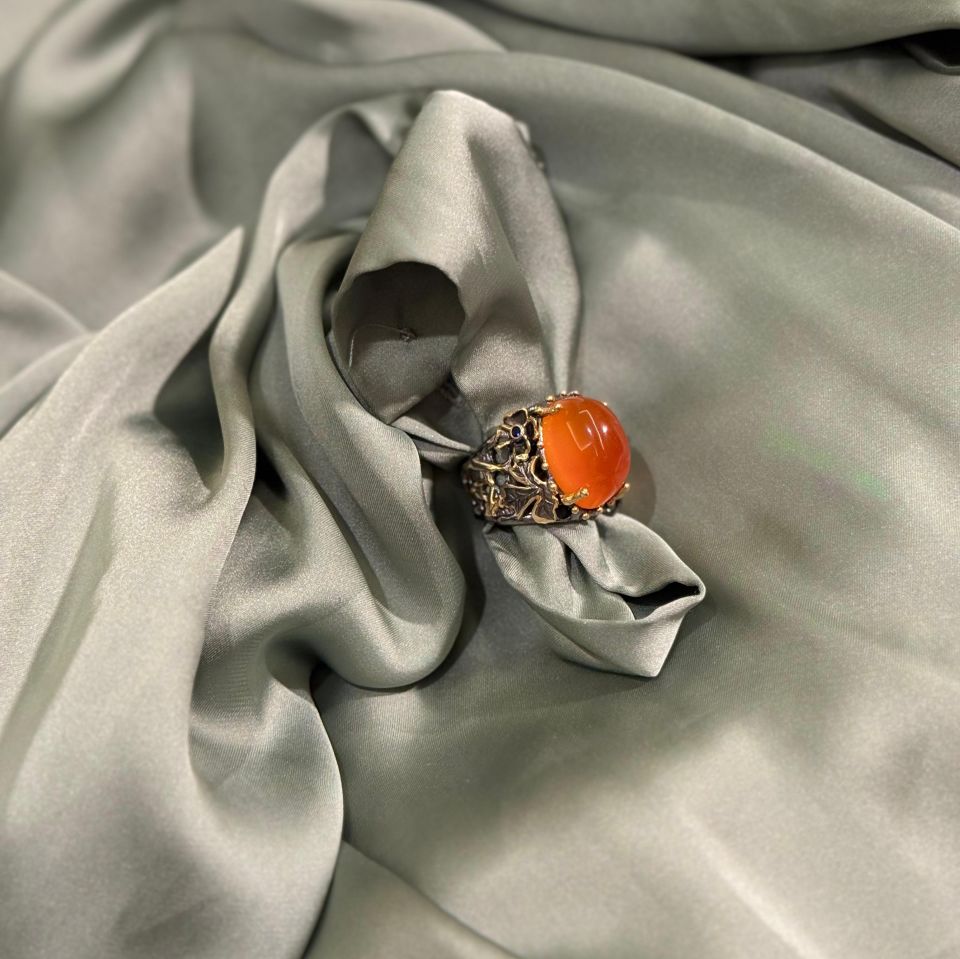 Akik Taşlı Gümüş Yüzük