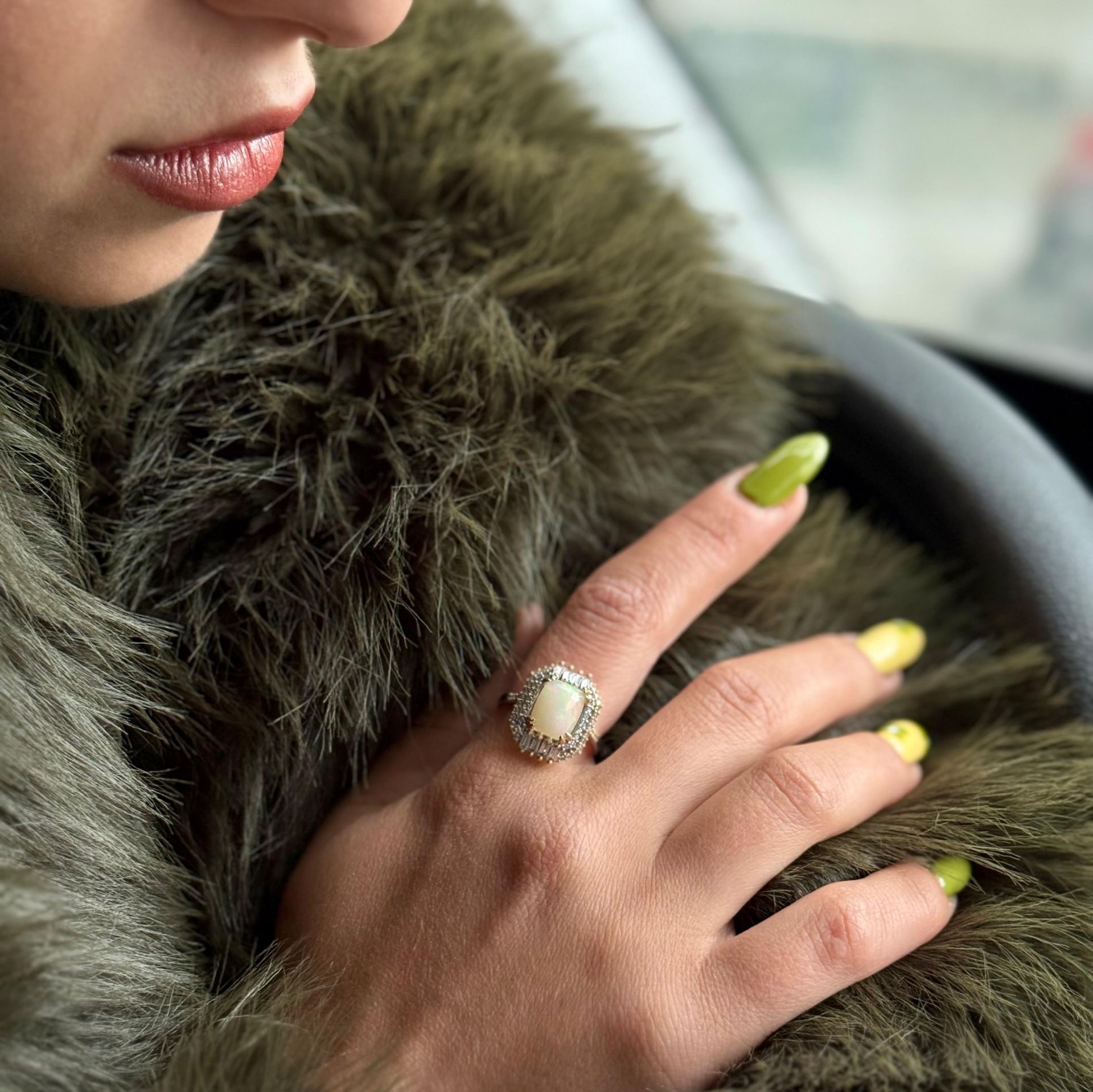 Opal Baget Gümüş Yüzük