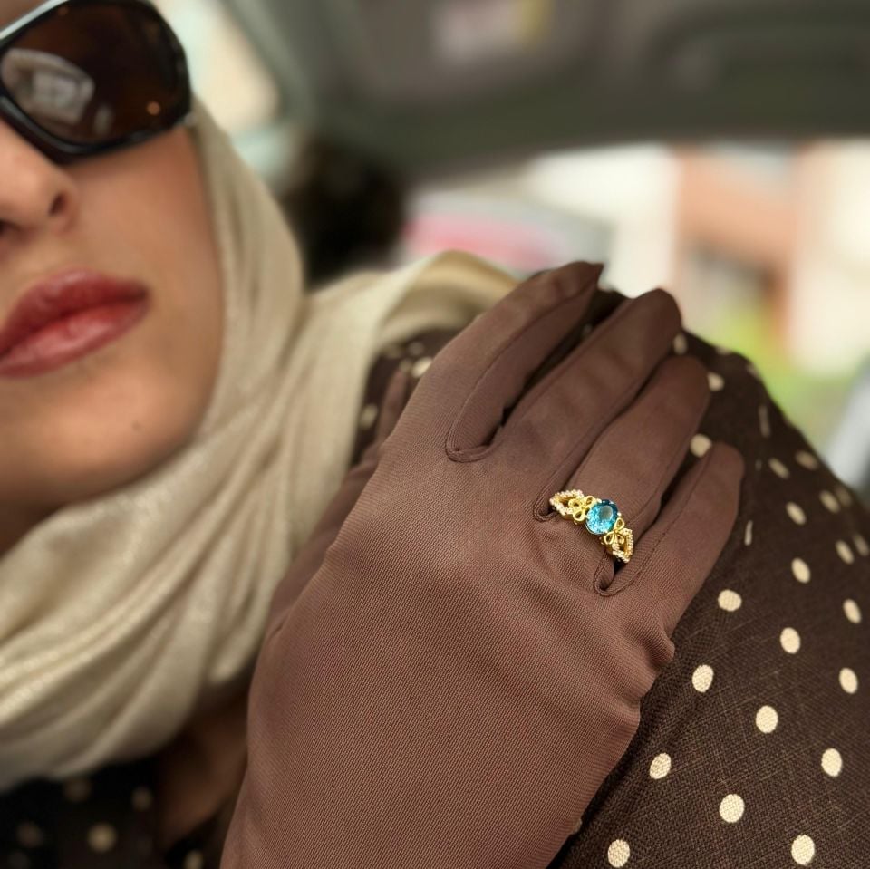 TOPAZ GOLD PLATED SILVER RING