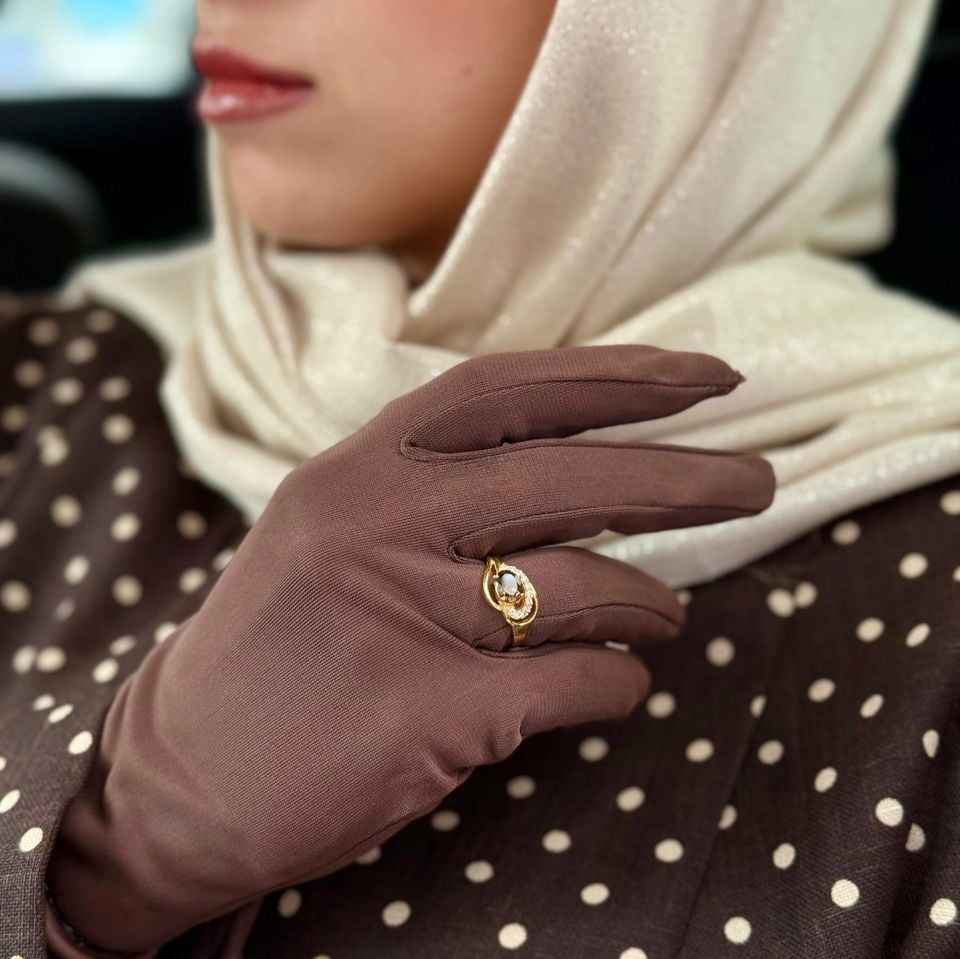 SMOKY QUARTZ GOLD PLATED SILVER RING